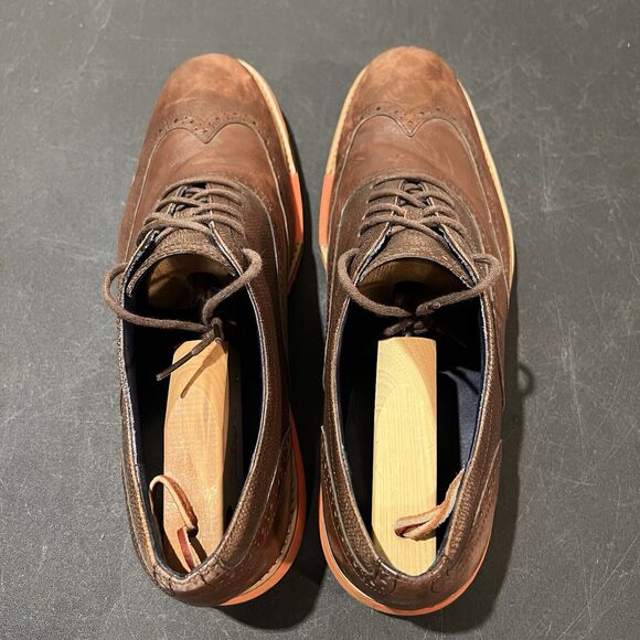 Cole Haan Great Jones Wingtip Oxfords Mens 11 M Brown Orange C11235 Dress Casual - Picture 9 of 11